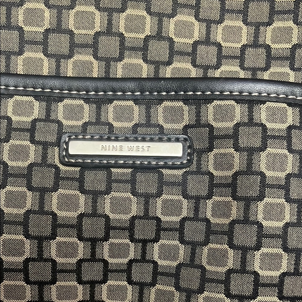 Nine West Black and Tan Structured Geometric Bag